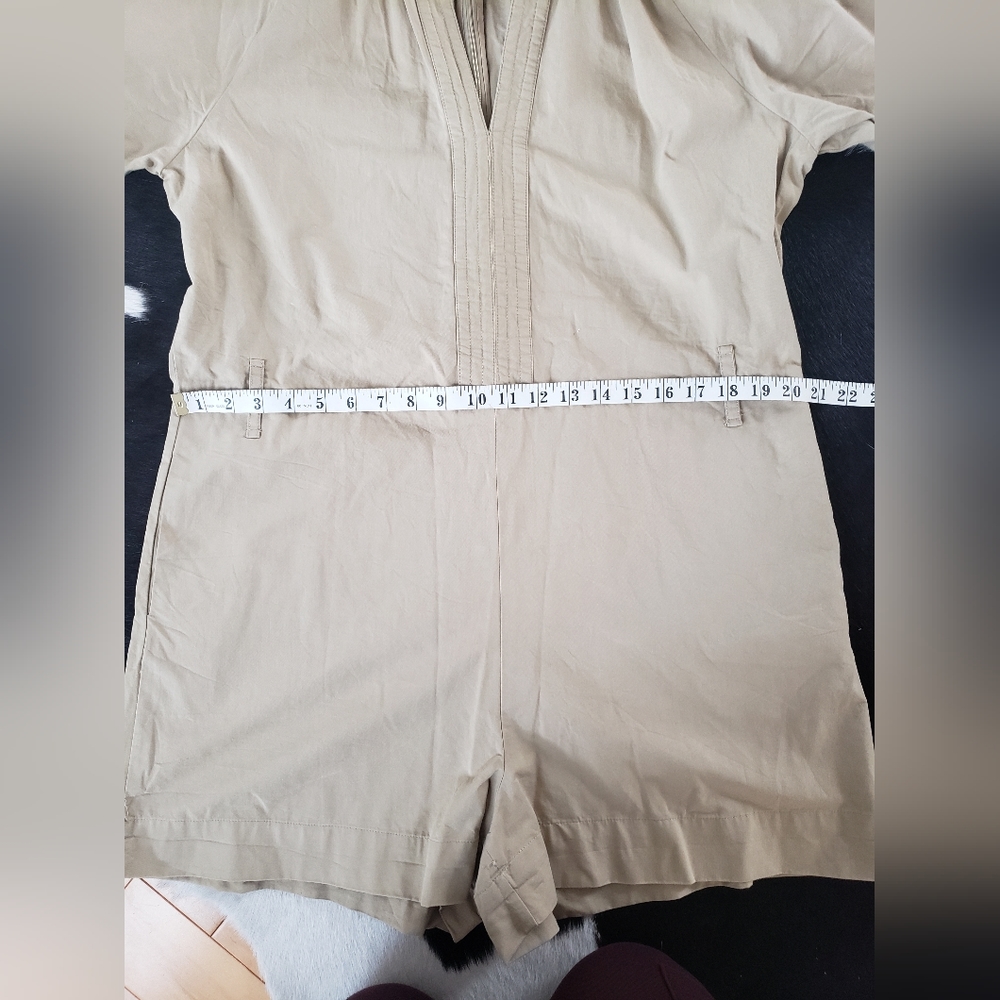 MNG mango khaki safari romper jumpsuit sz  L - Picture 7 of 12